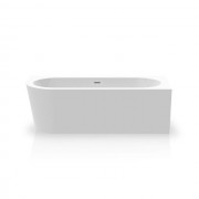 Ванна акрилова Knief Wall Corner L 180x80 см з щілинним переливом білий глянцевий 0100277L+010009106S