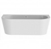 Ванна акрилова Knief Wall 180x80 см з щілинним переливом білий глянцевий 0100277+010009106S