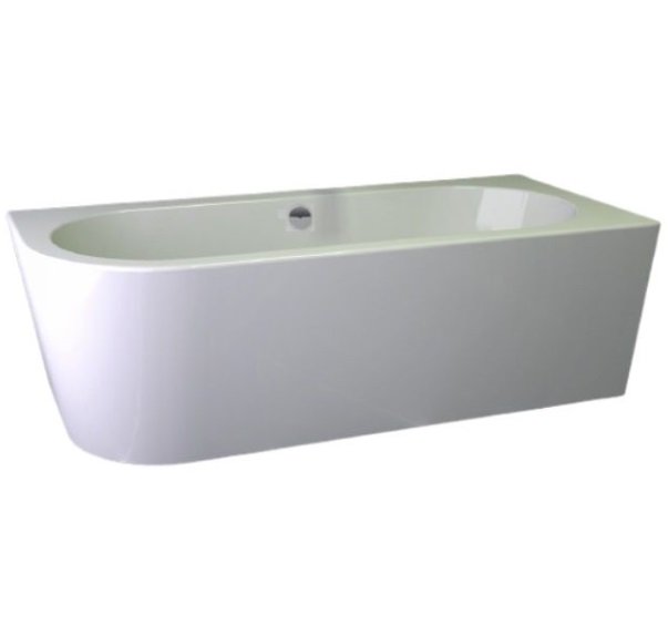 Ванна акриловая Knief Wall Corner L 180x80 см с круглым переливом белый глянцевый 0100077L+010009106