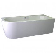 Ванна акриловая Knief Wall Corner L 180x80 см с круглым переливом белый глянцевый 0100077L+010009106