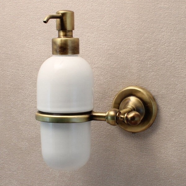 Дозатор для жидкого мыла Ibb British настенный белый/бронза BI01DBRO