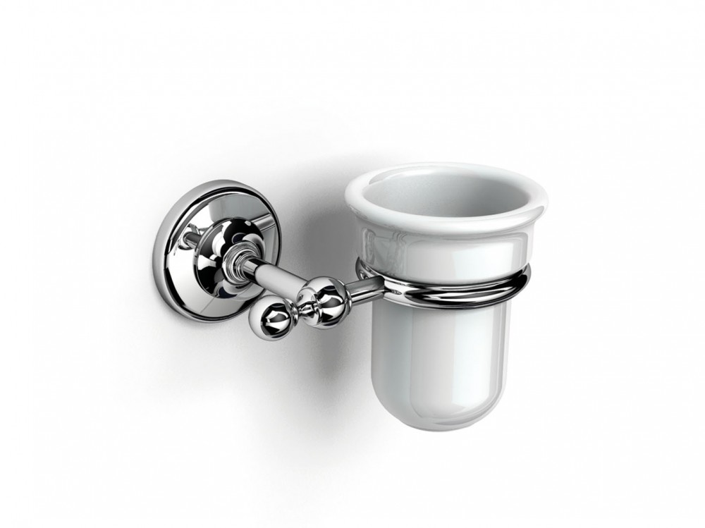 Стакан для зубних щіток Ibb British настінний білий/хром BI02CRO