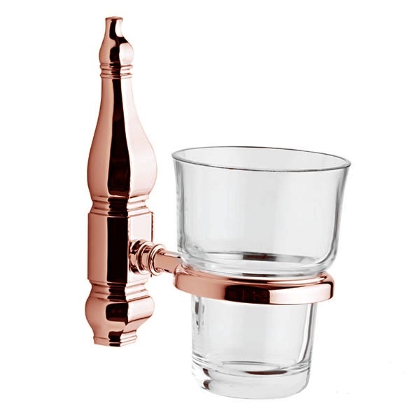 Стакан для зубних щіток Ibb Queen настінний метал/скло бронза QN02CBRO