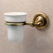 Стакан для зубних щіток Ibb British настінний білий/бронза BI02BRO
