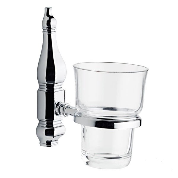 Стакан для зубних щіток Ibb Queen настінний метал/скло хром QN02CCRO