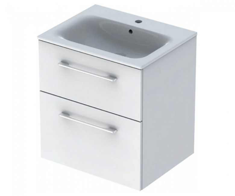 Тумба з раковиною Geberit Selnova Square 58.8х50,2 см ДСП білий глянець 501.236.00.1