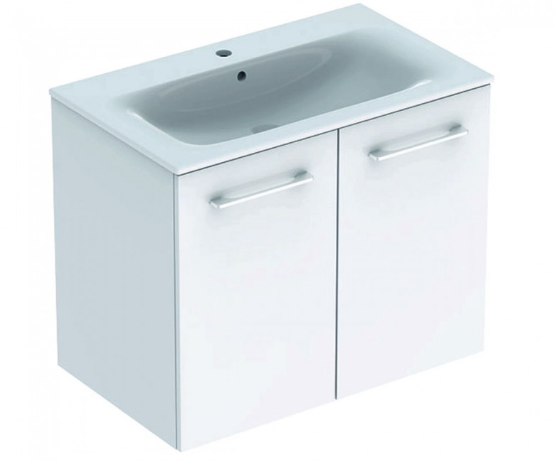 Тумба з раковиною Geberit Selnova Square 78,8х50,2 см ДСП білий глянець 501.256.00.1