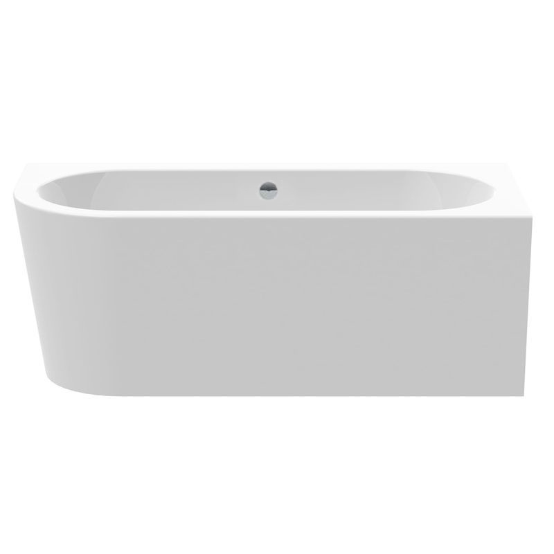 Ванна акриловая Knief Fresh Left 180x80 см с круглым переливом белый глянцевый 0100033+010009106