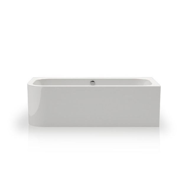 Ванна акриловая Knief Pure Left 180x80 см с круглым переливом белый глянцевый 010004706+010009106