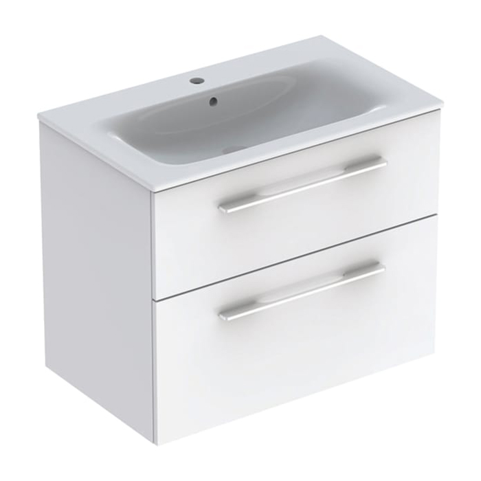 Тумба с раковиной Geberit Selnova Square 78,8х50,2 см ДСП белый глянец 501.240.00.1