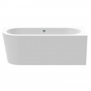 Ванна акриловая Knief Fresh Left 180x80 см с круглым переливом белый глянцевый 0100033+010009106