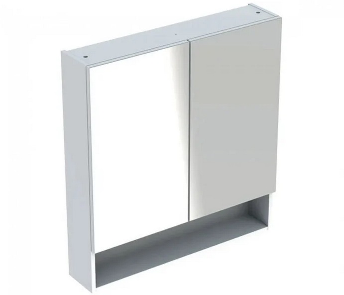 Зеркальный шкаф Geberit Selnova Square подвесной 78,8х17,5 см ДСП белый глянец 501.268.00.1