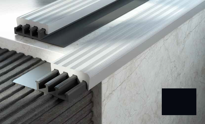 Антиковзаючий профіль для сходів Salag Cirrus ПВХ 2.7 м чорний 130203