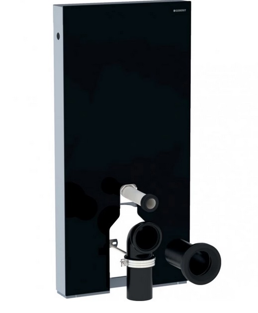 Система інсталяції для підлогового унітазу Geberit Monolith 101 см чорне скло/алюміній чорний хром 131.001.SJ.6