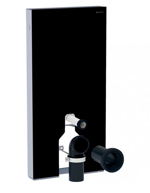 Система инсталляции для напольного унитаза Geberit Monolith Plus 101 см черное стекло/алюминий черный хром 131.201.SJ.6