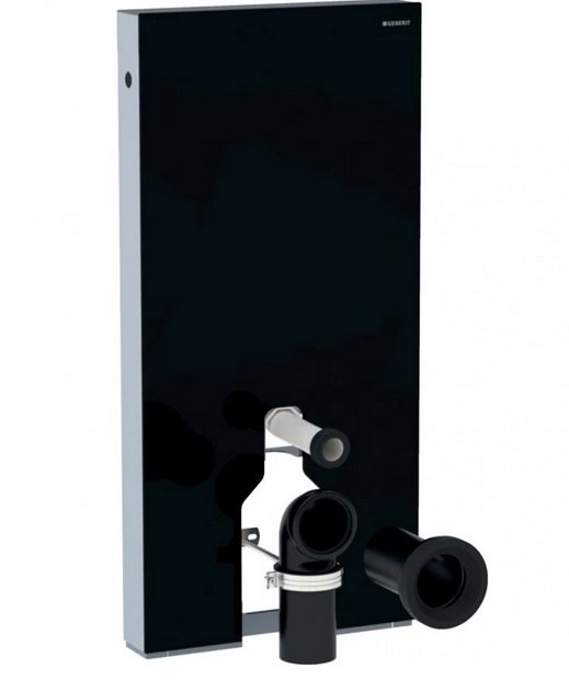 Система инсталляции для напольного унитаза Geberit Monolith 101 см черное стекло/алюминий черный хром 131.001.SJ.6