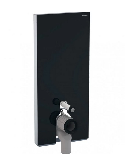 Система інсталяції для підлогового унітазу Geberit Monolith Plus 114 см чорне скло/алюміній чорний хром 131.233.SJ.6