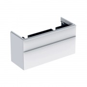 Тумба под двойную раковину Geberit Smyle Square 118,4х47 см подвесная ДСП белый глянец 500.356.00.1