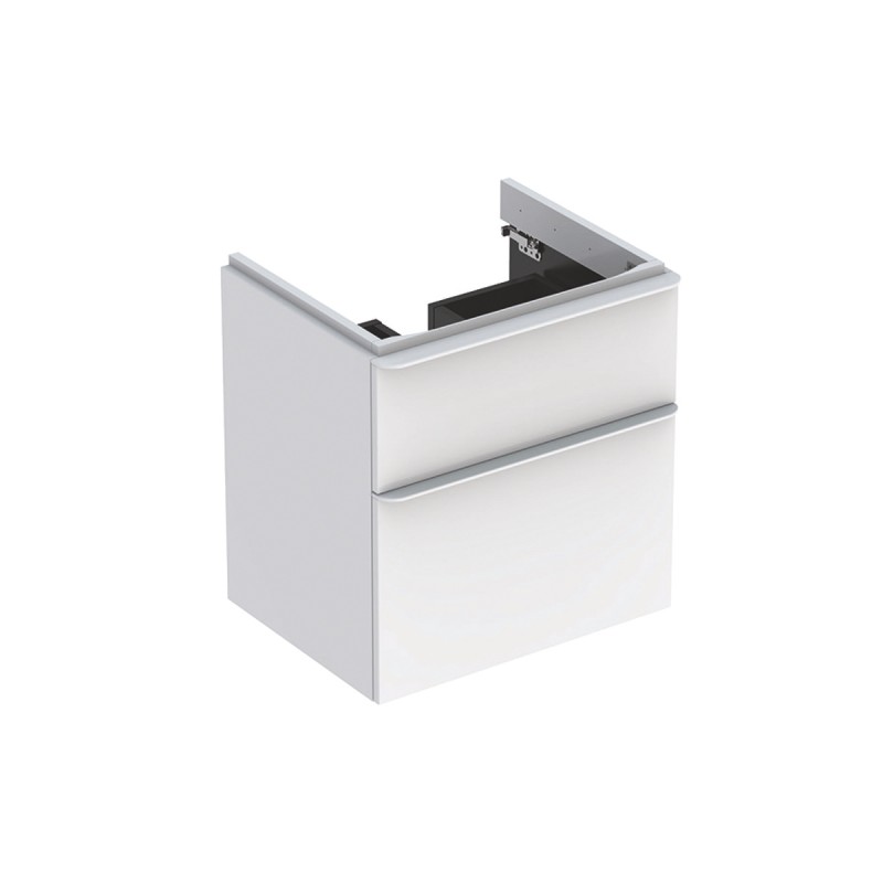 Тумба под раковину Geberit Smyle Square 58,4х47 см подвесная ДСП белый глянец 500.352.00.1