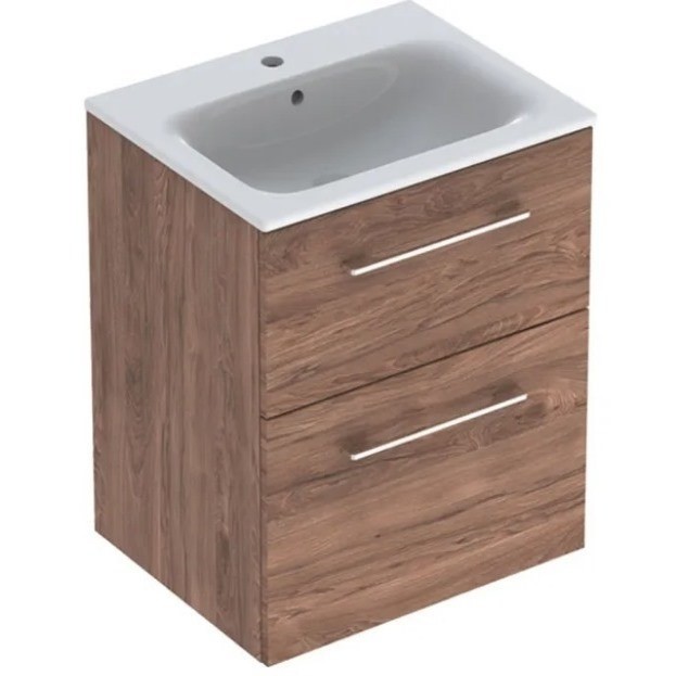 Тумба під раковину Geberit Selnova Square 53,8х50,2 см ДСП темний горіх 501.202.00.1