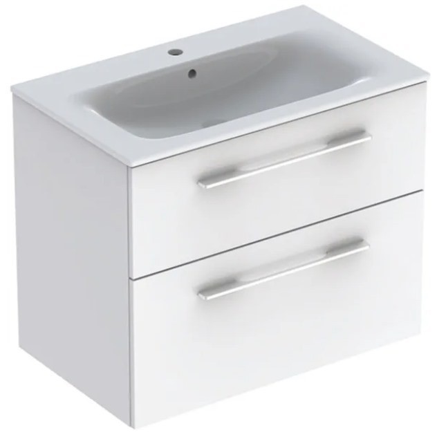 Тумба під раковину Geberit Selnova Square 78,8х50,2 см ДСП білий глянець 501.208.00.1