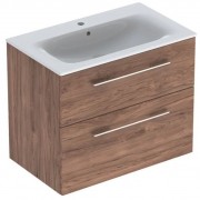 Тумба под раковину Geberit Selnova Square 78,8х50,2 см ДСП темный орех 501.210.00.1