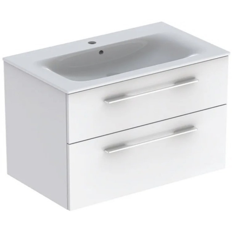 Тумба під раковину Geberit Selnova Square 98,8х50,2 см ДСП білий глянець 501.212.00.1