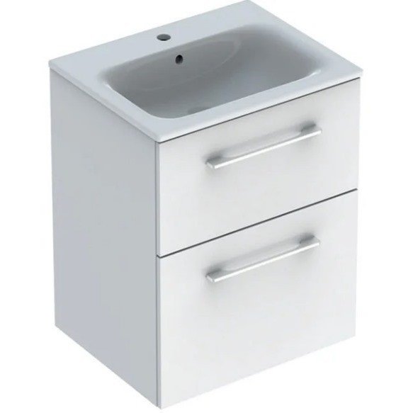 Тумба под раковину Geberit Selnova Square 53,8х50,2 см ДСП белый глянец 501.200.00.1