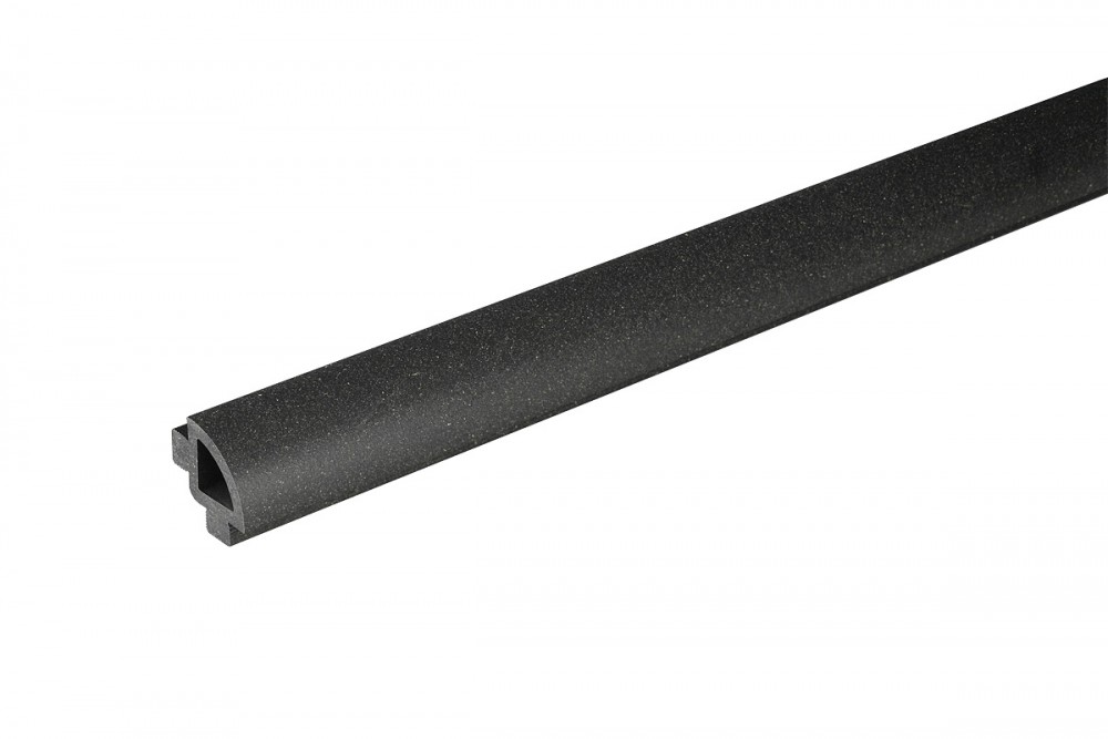 Профіль овальний для терасної дошки Bergdeck дерево/ПВХ чорний BDC002