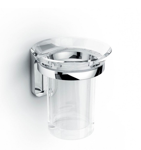Стакан для зубних щіток Ibb Brixia настінний пластик  хром BX02PCRO