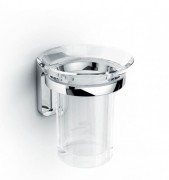 Стакан для зубных щеток Ibb Brixia настенный пластик хром BX02PCRO