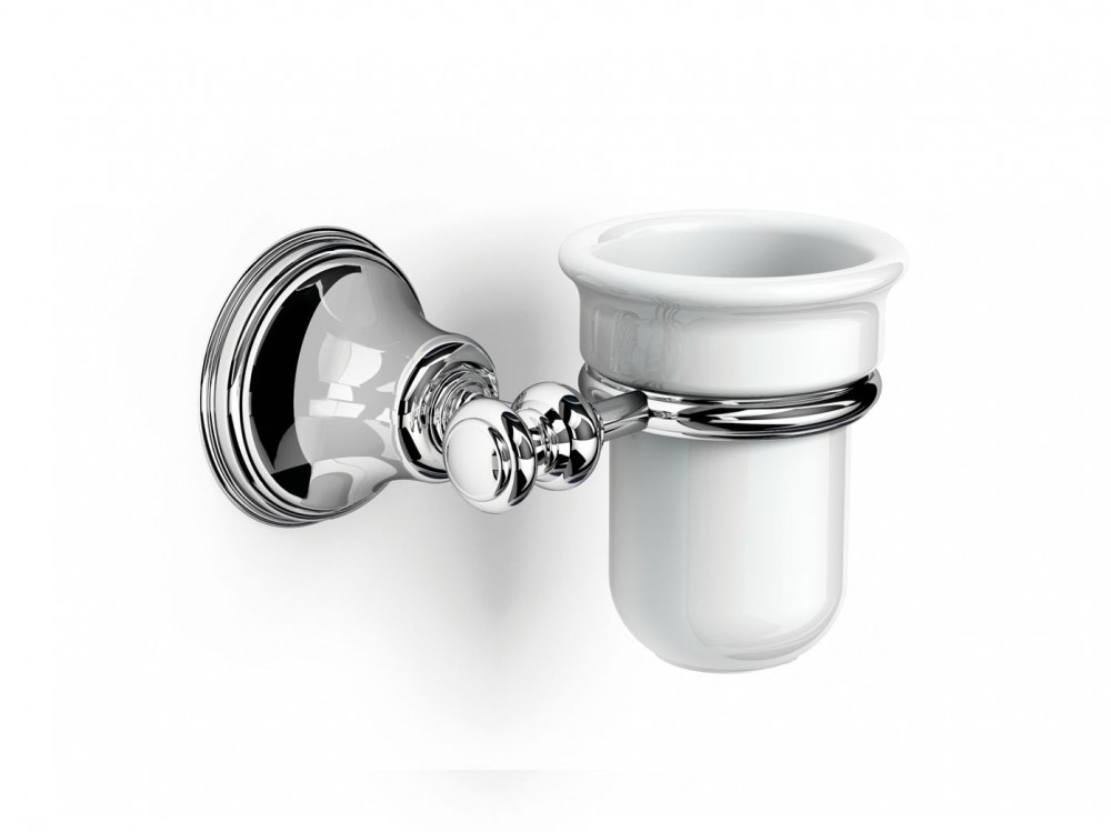 Стакан для зубных щеток Ibb Liberty настенный белый/хром LI02CRO