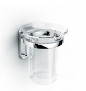 Стакан для зубных щеток Ibb Brixia настенный пластик хром BX02PCRO