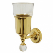 Стакан для зубних щіток Ibb Madras Oriente Swarovski настінний метал/скло золото MA02CORO