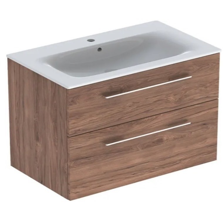 Тумба под раковину Geberit Selnova Square 98,8х50,2 см ДСП темный орех 501.214.00.1