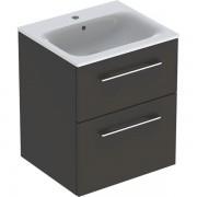 Тумба с раковиной Geberit Selnova Square slim rim 53,8х50,2 см ДСП лава 501.233.00.1