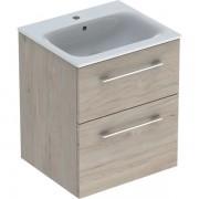 Тумба с раковиной Geberit Selnova Square slim rim 53,8х50,2 см ДСП светлый орех 501.235.00.1