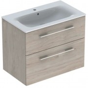 Тумба с раковиной Geberit Selnova Square slim rim 78,8х50,2 см ДСП светлый орех 501.243.00.1