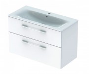 Тумба з раковиною Geberit Selnova Square slim rim 98,8х50,2 см ДСП білий глянець 501.244.00.1