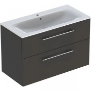 Тумба с раковиной Geberit Selnova Square slim rim 98,8х50,2 см ДСП лава 501.245.00.1