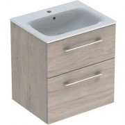 Тумба с раковиной Geberit Selnova Square slim rim 58,8х50,2 см ДСП светлый орех 501.239.00.1