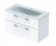 Тумба с раковиной Geberit Selnova Square slim rim 98,8х50,2 см ДСП белый глянец 501.244.00.1