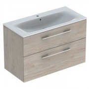 Тумба с раковиной Geberit Selnova Square slim rim 98,8х50,2 см ДСП светлый орех 501.247.00.1