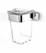 Стакан для зубных щеток Ibb Brixia настенный стекло/полированная нержавеющая сталь GL02ACL