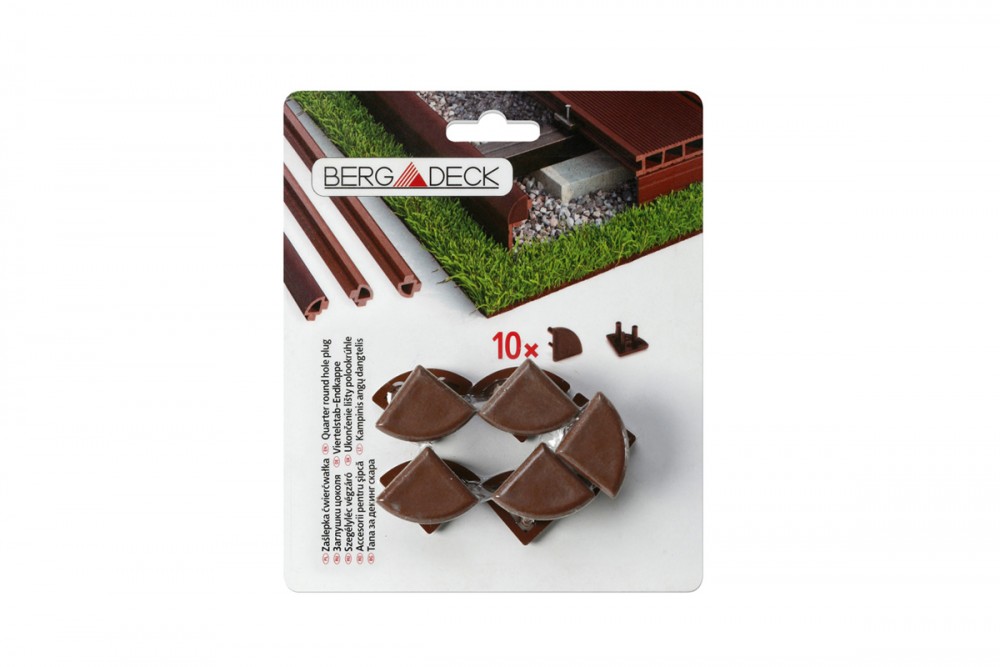 Заглушки профілю овального для терасної дошки Bergdeck дерево/ПВХ каштан (упаковка 10 шт) BDZC04