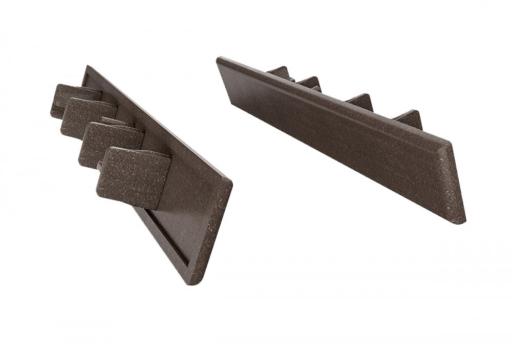 Заглушки для террасной доски Bergdeck дерево/ПВХ орех (упаковка 12 шт) BDZD03