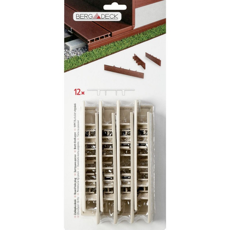Заглушки для терасної дошки Bergdeck дерево/ПВХ клен (упаковка 12 шт) BDZD05