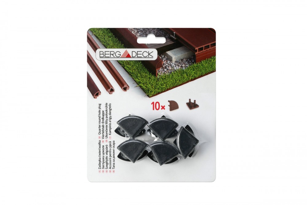 Заглушки профиля овального для террасной доски Bergdeck дерево/ПВХ черный (упаковка 10 шт) BDZC02