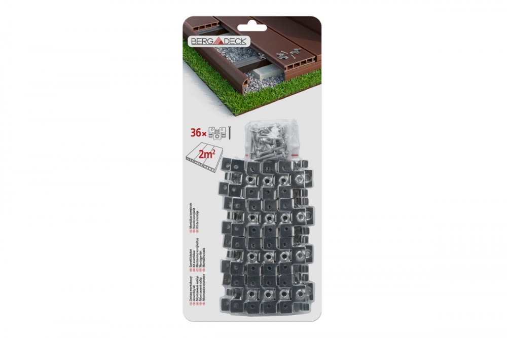 Монтажный набор для террасной доски Bergdeck нержавеющая сталь (упаковка 72 шт) BDZKM0