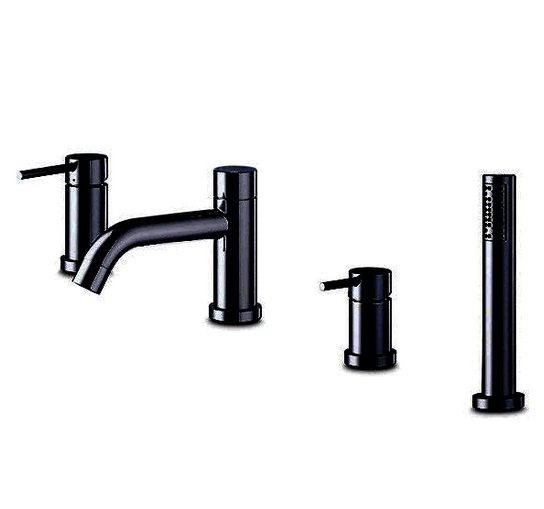 Змішувач для ванни Vema Maira на борт ванни з ручним душем чорний матовий V27150F0202